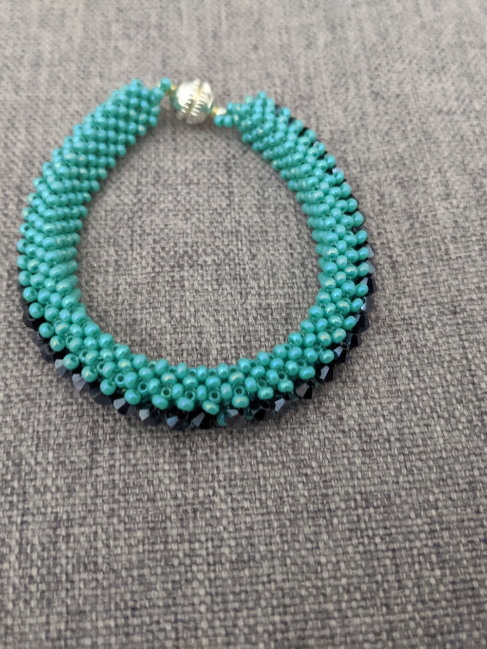 Turquoise Beaded Women's Bracelet - Handwoven Seed Bead Bracelet